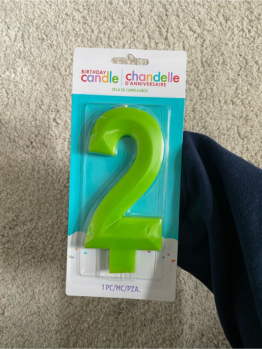 Amscan Giant Bright Green Number 2 Birthday Candle